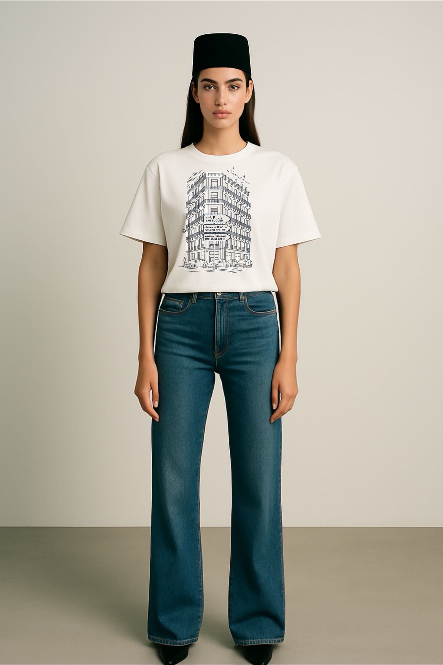 Face d'Alger T-shirt — Boxy fit — Dar Deeja