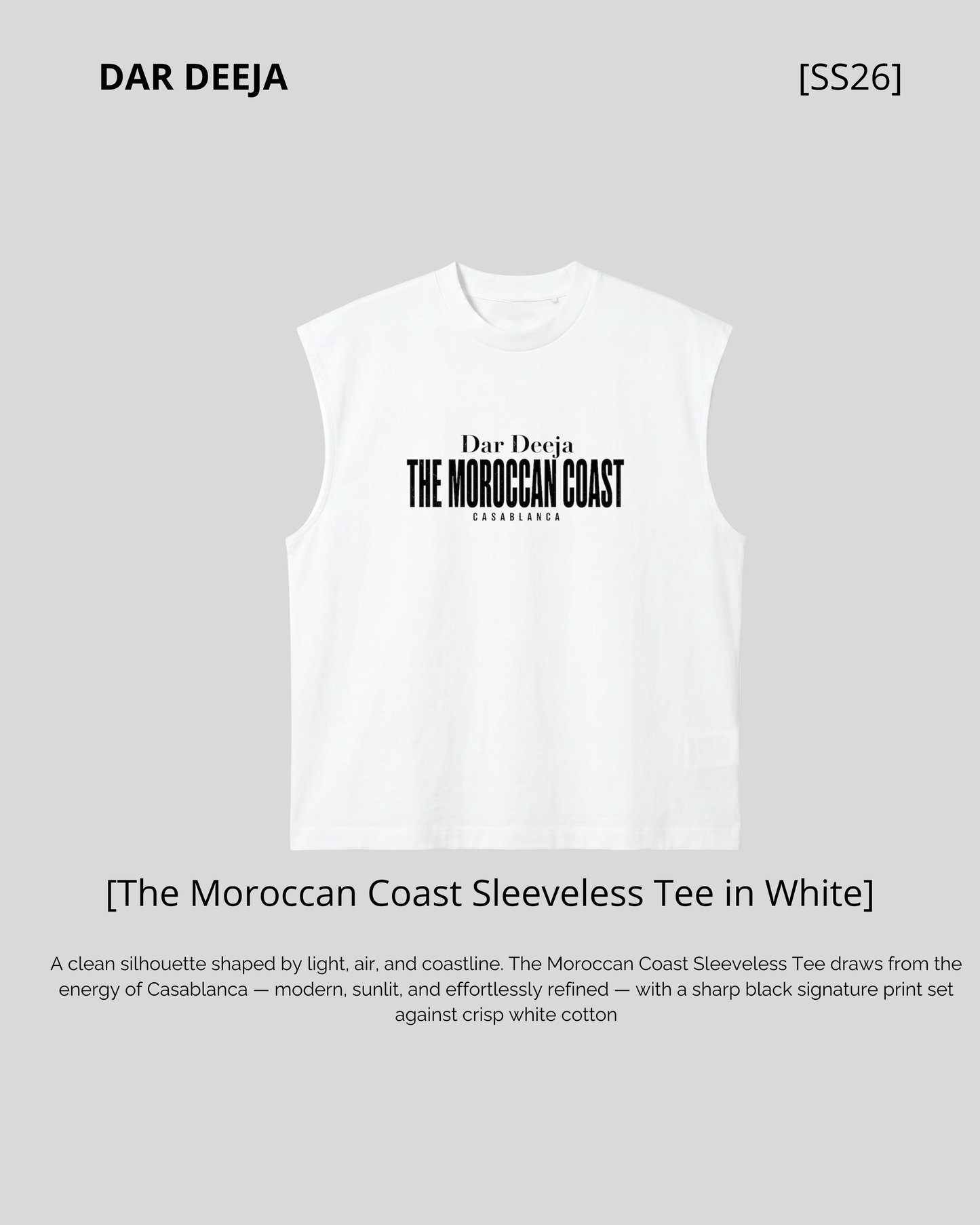 Débardeur Oversize Blanc – The Moroccan Coast Casablanca | Dar Deeja.