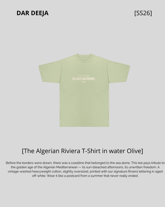 T-Shirt Oversize Water Olive — The Algerian Riviera 1962 | Dar Deeja