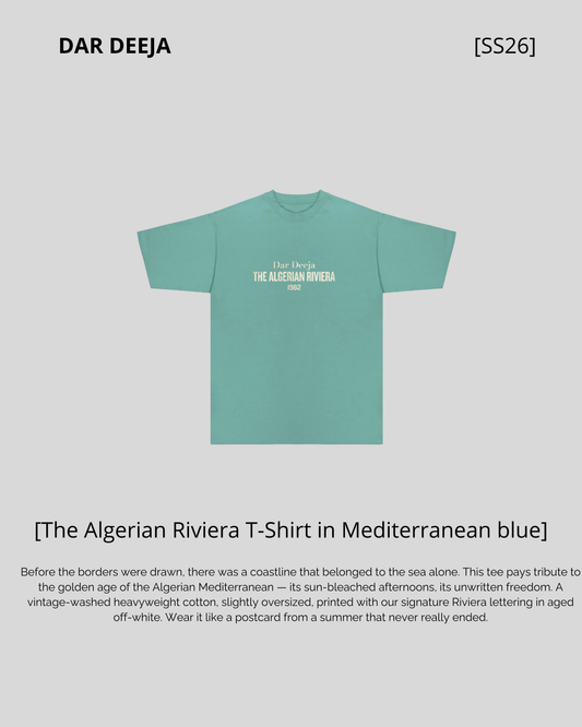 T-Shirt Oversize Mediterranean Blue — The Algerian Riviera 1962 | Dar Deeja