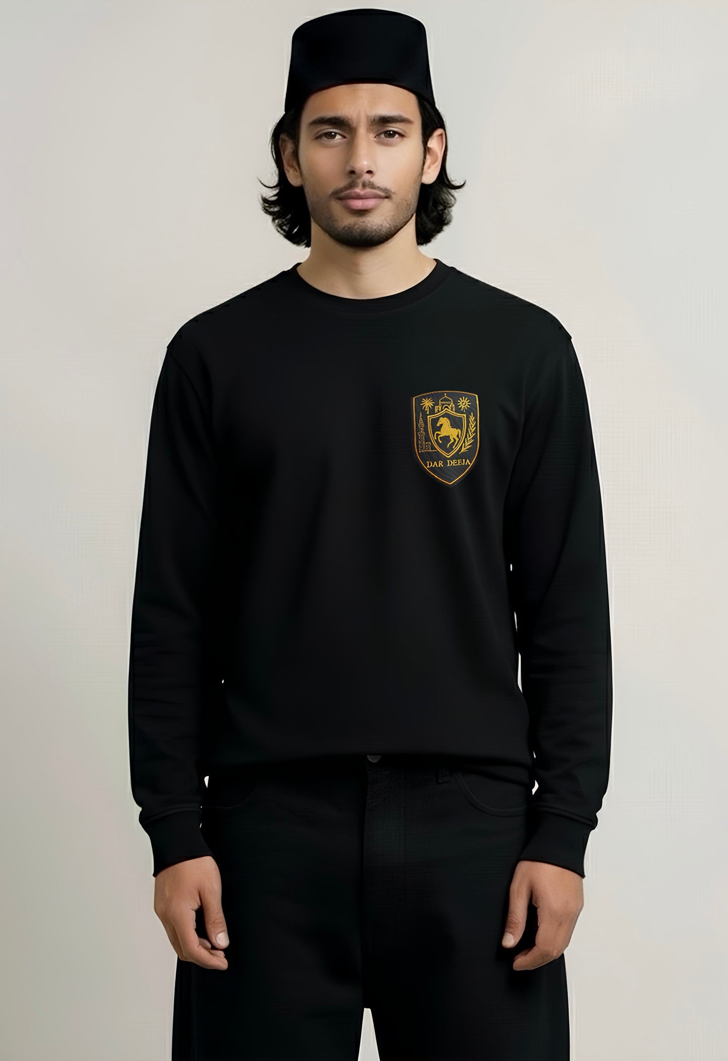 T-shirt Manches Longues Emblème Brodé — Dar Deeja