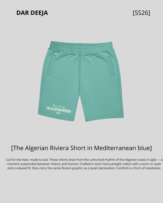 Short Oversize Mediterranean Blue — The Algerian Riviera 1962 | Dar Deeja
