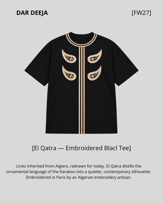 El Qatra — Embroidered Black tshirt