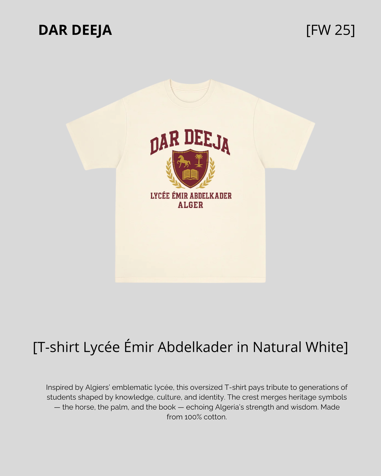 Emire Abdelkader High School T-shirt — Boxy fit — Dar Deeja