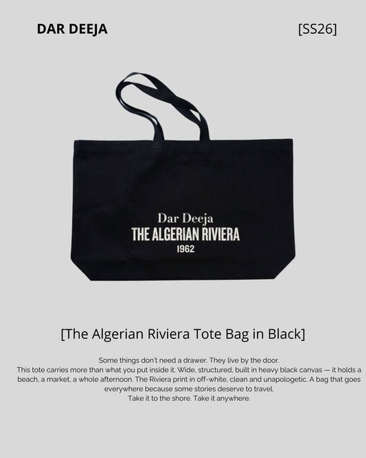 Tote Bag Oversize Black — The Algerian Riviera 1962 | Dar Deeja