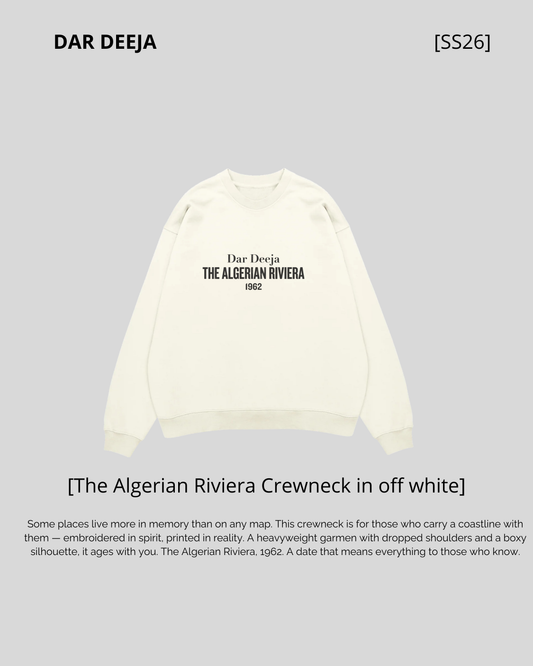 Crewneck Oversize Off-White — The Algerian Riviera 1962 | Dar Deeja