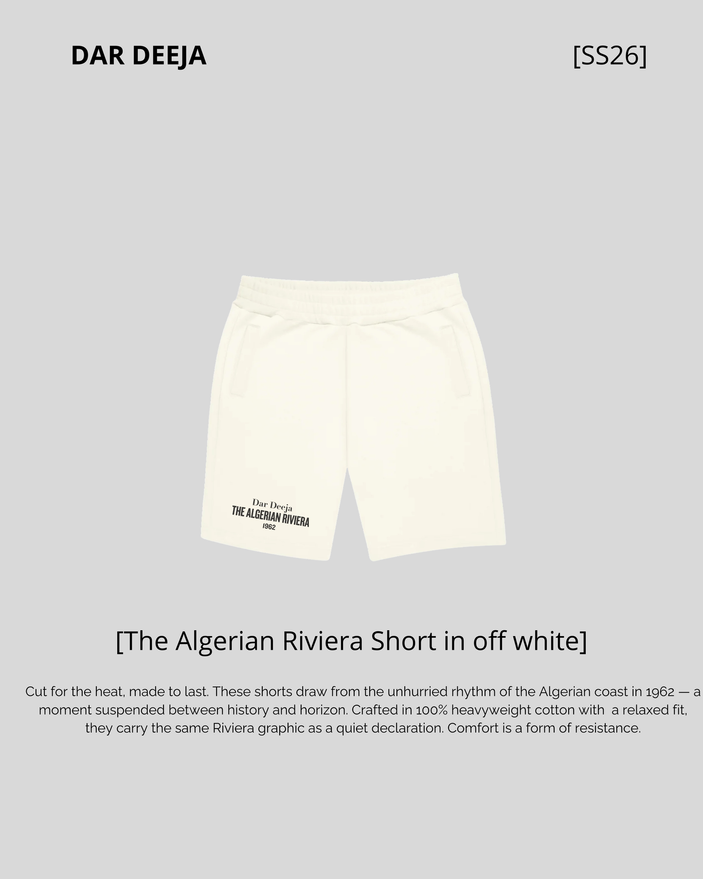 Short Oversize Off-White — The Algerian Riviera 1962 | Dar Deeja
